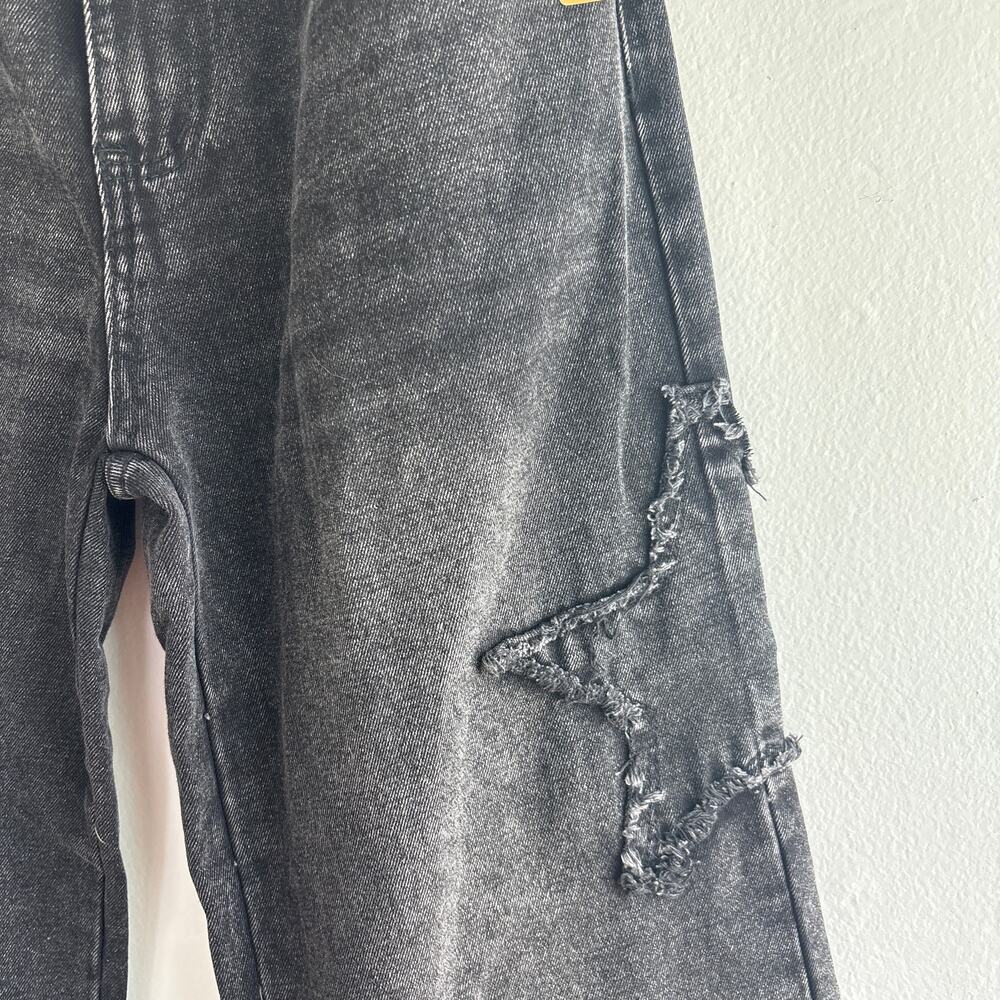 Riley & James Black Wide Leg Jeans Studded Star Distressed Size Small - Picture 6 of 7
